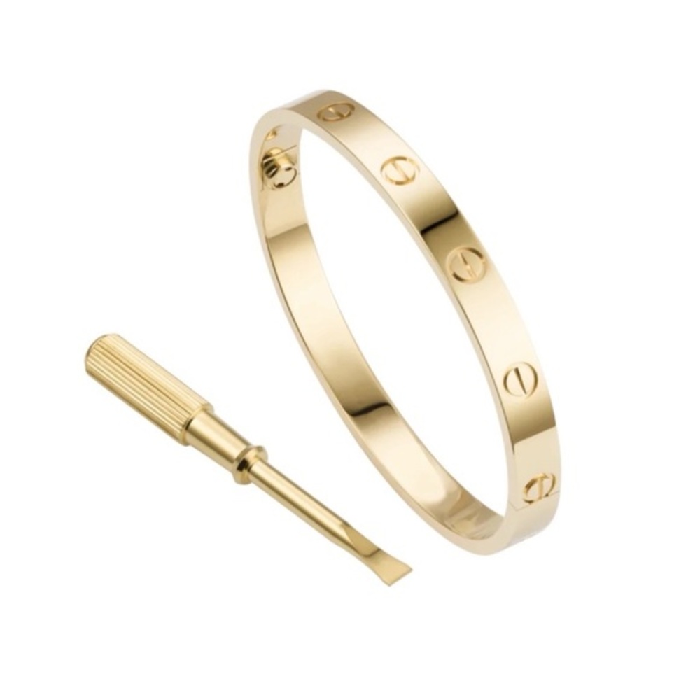 NEW Stainless Steel Screw Cuff Bangle Love Bracelet with Screwdriver in Gold - Picture 3 of 14